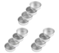 Uikdjgu Juego 12 Moldes para Pasteles PequeñOs 4 Pulgadas, Moldes para Pasteles Redondos para Hornear, Latas, Utensilios para Hornear para Mini Pastel, Pizza, Quiche, No TóXico y Saludable