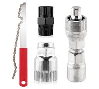 Uikdjgu Kit de 4 Herramientas de Reparación de Bicicletas: Rueda Libre, Cassette, Anillo de Bloqueo, Extractor de Manivela, Pedalier, Llave de Cadena para Bicicletas de Montaña.