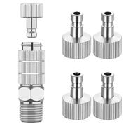 Uikdjgu Kit de Adaptador de Ajuste de Liberación de Acoplador de Desconexión Rápida de Aerógrafo con 5 Conectores Hembra de 1/8 de Pulgada y 1 Adaptador Macho