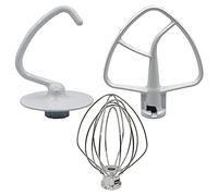 Uikdjgu Kit de Batidora para KSM150 Incluye un Batidor de Alambre con Gancho para Masa y un Batidor Plano Revestido, Juego de ReparacióN de Batidoras de Pie de 3 Piezas Compatible