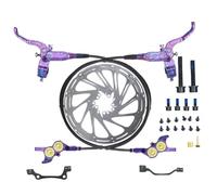 Uikdjgu Kit de Freno de Disco Hidráulico para Bicicleta de Montaña FV4, Freno Delantero y Trasero de 4 Pistones, Aluminio.