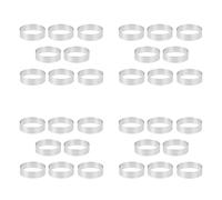 Uikdjgu Moldes para Tartaleta de Acero Inoxidable de 32 Uds., 8Cm, Postre FrancéS, Mousse, Pastel de Frutas, Anillo para Tarta, Molde para Pastel Quiche