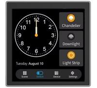 Uikdjgu Panel de Interruptor de Pantalla Táctil Tuya T3E, Interruptor de Luz de Pared con Pulsador Zigbee para Panel de Control Inteligente de la UE, Color Negro