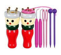 Uikdjgu Paquete de 2 Herramientas de Tejer FrancéS, Juego de MuñEcas de Tejer de Madera, Carrete de MuñEca de Tejer, Juguete de Telar de Tejer para Hacer Pulseras, Etc.