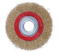 Uikdjgu Rueda de Cepillo de Alambre para Pulidora de Banco Pulido + Anillos Adaptadores Reductores, 6 Pulgadas 150 Mm