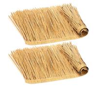 Uikdjgu Techo de Paja para Bar Tiki, Cabaña Tiki Mexicana, Techo de Césped Artificial de 1,9 M X 50 Cm, Rollo de Césped de Palapa (2 Unidades)