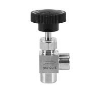 Uikdjgu VáLvula de Aguja VáLvula de Aguja Ajustable 1/4 Pulgada de áNgulo Recto Rosca Hembra SS304 para Agua GasóLeo