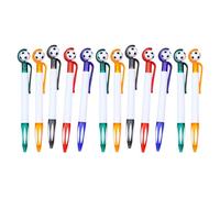 uikios 12 bolígrafos retráctiles con temática de fútbol de 1,0 mm, agarre ergonómico retráctil para suministros de oficina escolar
