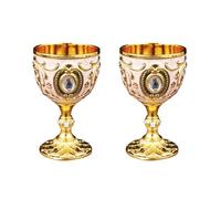 uikios 2 copas de vino de 30 ml, vintage, medieval, copa de vino, copa de vino, copa de viaje, decoración del hogar, suministros de fiesta
