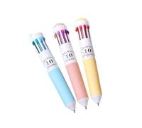 uikios 3 bolígrafos multicolor 10 colores en 1, punta de 0,8 mm para codificación de colores, diario, oficina, suministros de escritura, bolígrafos multicolor