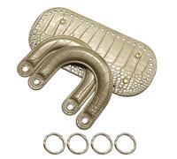 uikios Bolso de mano de piel sintética, accesorios de moda, bolsos de hombro para creaciones únicas, bolsa multiusos para manualidades, Gold
