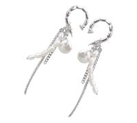 uikios Elegantes aretes de cadena con borlas y diamantes de imitación para mujeres que buscan estilos vintage y estilos modernos