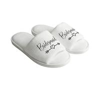 uikios Elegantes pantuflas peludas con puntera abierta, transpirables, para bodas y damas de honor, patrón de corazón, varios tamaños, pantuflas de despedida de soltera, Dama de honor, 38 39