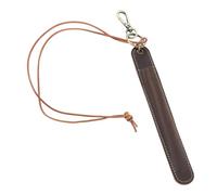 uikios Funda de piel para bolígrafos, funda de poliuretano, protector de fuente, Color café, Mass Beauty