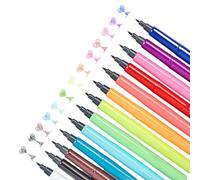 uikios Juego de 12 bolígrafos de punta de fieltro para colorear, 0,4 mm, acuarela, para diario, libros de colorear, letras a mano