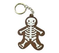 uikios Llavero de cuero con marco de Halloween, aro de botón permanente para mochilas, equipaje, concepto, esqueleto, etiqueta creativa, cadena de botones, d