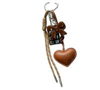 uikios Llavero de poliuretano de moda con cinta acrílica y aspecto de postre, elegante dije para mochila, bolso, bolso, bonito dije, Brown