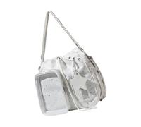 uikios Mochila de nailon de gran capacidad con patrón de estrellas para mujeres y niñas, bolsa de exhibición fácil de llevar, mochila de gran capacidad, White