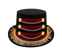 uikios Sombrero clásico de magos con borlas de circo, accesorio de disfraz de espectáculo mágico para adultos