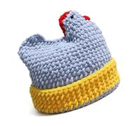 uikios - Sombrero de gallo, de punto, para fiestas de vacaciones, atuendo casual, accesorio para la cabeza, accesorio para Halloween, festival, evento, para invierno
