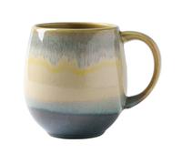 uikios Taza de café de cerámica vintage, diseño degradado, taza artesanal de alto fuego con asa, ideal para uso en casa, oficina, cafeterías