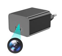 UIKOP Cámara espía oculta de 64GB con cargador USB 1080P HD con detección de movimiento, visión nocturna, cámara de niñera para interiores, mini cámara para seguridad en el hogar y la oficina, sin