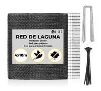 Uikos Red para estanques I 10x4m I Negro I Con juego de fijación I Red antipalomas I Red Anti-Granizo para jardín.