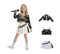 Uilita Disfraz de cazador de Halloween for niños grandes, Rumi, Mira, Zoey, cantantes, baile, escenario, juego de rol, trajes de cosplay for niños, 2026(J,110(Fit Height 37.4-41.3 In))