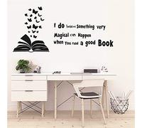 UILMNIY Vinilo decorativo para pared con texto en inglés "I do Believe something Very Magical can happen when you Read a Good Book" para niños y niños