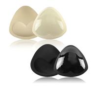 UILYNIU 2 Pares Almohadillas de Sujetador, Relleno Sujetador Push up, Almohadillas de Sujetador Autoadhesivas, Bra Pecho Empuje hacia Arriba, Rellenos Extraíbles para Bikinis (Negro, Beige)