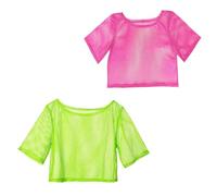 UILYNIU 2 Piezas Disfraz de los años 80 Accesorios con Camiseta Rejilla Red de Neón, Disfraz Años 80, Disfraz Años 80 Accesorios Camiseta Rejilla para Carnaval Fiesta Temática (Verde, Rosa)