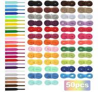 UILYNIU 25 pares de cordones de zapatos de colores, cordones planos,paquete múltiple de cordones para zapatillas de deporte, cordones de zapatos de skate,zapatos deportivos, 120 cm(25 colores)