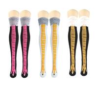 UILYNIU 3 Pares Calcetines de Pata de Pollo para Mujer, Rodilla Calcetines para Halloween Fiestas (FR/ES, Letras, M, L, Regular, 3 Pares)