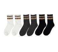 UILYNIU 3 Pares Calcetines Leopardo Mujer Calcetines Mujer Calcetines de Tenis Calcetines Deportivos Mujer Calcetines de Ocio de Moda (FR/ES, Números, 34, 40, Regular, Regular, 3 Pares)