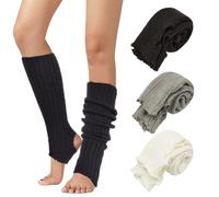 UILYNIU 3 Pares Calentadores de Piernas Largo, Calentadores de Ballet para Mujer y Niña, Invierno Legwarmers para Botas Botines Suaves Calentadores de Piernas para Yoga Ballet Dance