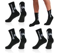 UILYNIU 3 Pares de Calcetines Deportivos Antideslizantes, Calcetines Hombre, Calcetines Running Hombre, Calcetines Deporte, Calcetines de Fútbol para Fútbol, Baloncesto, Maratón, Correr (Negro)