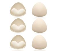 UILYNIU 3 Pares Relleno Sujetador Push Up, Almohadillas para Sujetador, Almohadillas de Espuma para Brasier Triangular, Rellenos Extraíbles para Bikinis, Inserciones de Copas para Sujetador (Beige)