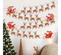 UILYNIU 4 Pancartas de Navidad, Bandera de Alce de Papá Noel, Decoración Navideña, Forro Puerta, Chimeneas, Árboles de Navidad