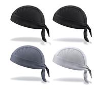 UILYNIU 4 Piezas Bicicleta de Hombre Transpirables Ajustables Pañuelo,Pañuelos Cabeza Bandanas Hombre Hijab Skull Ciclismo Cap,Bicicleta Pañuelo Pirata para Nadar Correr Senderismo y Moto (4 Piezas)