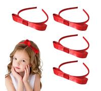UILYNIU 4 Piezas Diadema Con Lazo Rojo Para Mujeres y Niñas, Accesorios Para el Pelo, Tocado Con Lazo (Rojo, Talla Única)