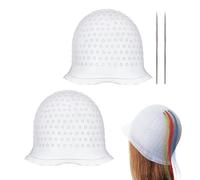 UILYNIU 4 Piezas Gorro de Silicona Kit Gorro para Mechas de Pelo, Gorro de Tinte Highlight, Gorro para Resaltar el Pelo Reutilizable, Gorra de Color de Cabello para la Peluquería y Salón (Blanco)