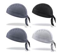 UILYNIU 4 Piezas Pañuelos Cabeza Bandanas Hombre Hijab Skull Ciclismo Cap,Bicicleta de Hombre Transpirables Ajustables Pañuelo,Bicicleta Pañuelo Pirata para Nadar Correr Senderismo y Moto (4 pezzi)