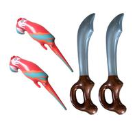 UILYNIU 4 Piezas Pirata con Accesorios, Fiesta Pirata Accesorios, Inflables de Juguete de Espada Pirata, Pirata Loro para Cosplay Carnaval Fiesta de Halloween Navidad (Multicolore)