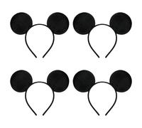 UILYNIU 4 piezas Ratón Diadema Orejas de Ratón de Dibujos Disfraces animales Cosplay de Orejas Mouse Disfraz de Diadema para el cabello para Fiesta Cumpleaños (Negro)