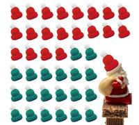 UILYNIU 40 Piezas Mini Sombrero de Navidad, Mini Gorros de Papá Noel, Mini Sombrero de Piruleta,Mini Tapa de Botella, Mini Gorro de Papá Noel Tejido, Muñecos de Nieve, Regalos de Decoración Festiva
