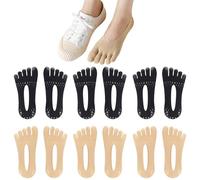 UILYNIU 6 Pares Calcetines Cinco Dedos Mujer, Antideslizante Calcetín Barco Corto, Suave y Transpirable Calcetines Bajos Invisibles Mujeres Del Dedo Del Pie De Cinco Dedos Calcetines