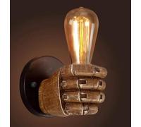 Uimimiu Retro Creative Wall Light Industrial Wind Fist Wall Lamp Shade Hand Holding Light Wall Light for Porch Balcony Patio Doorway Aisle Garage(Left Hand)