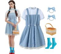 UIMLK Disfraz de Dorothy para adultos, diseño de libro de cuentos para mujer, disfraz de Halloween, talla L