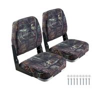 Uimoso Asiento para Barco con Respaldo Bajo,Juego de 2,Cojín de Espuma,Camuflaje