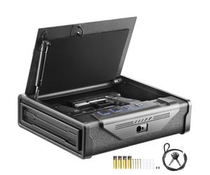 Uimoso Caja fuerte biométrica para pistolas con 3 métodos de acceso color negro